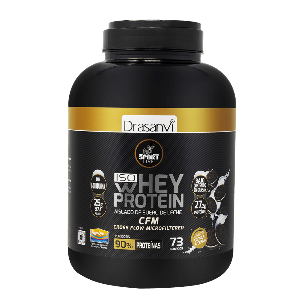 Whey Protein Aislado Sabor Cookies & Cream 2,2 kg Sport Live Drasanvi