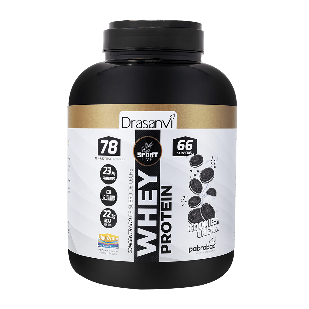 Whey Protein Concentrada Cookies & Cream de 2 kg Sport Live