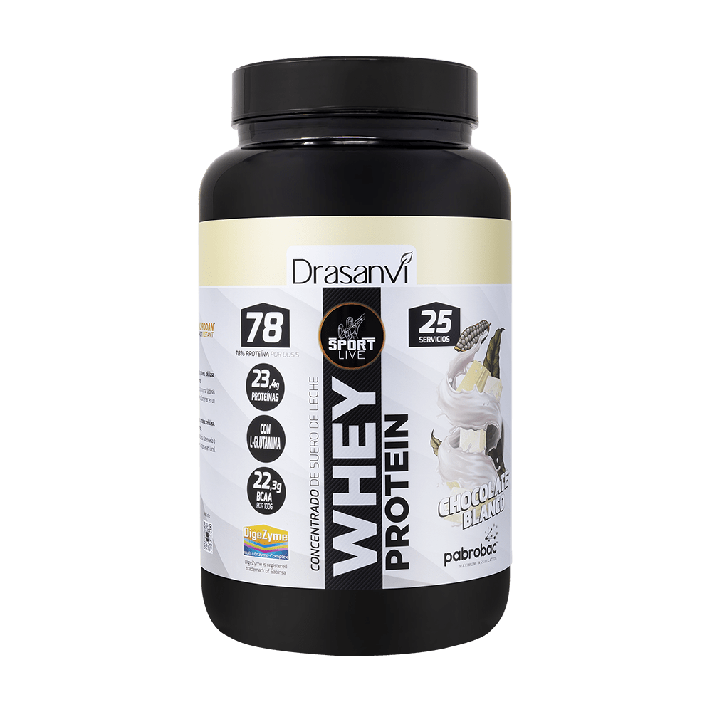 Whey Protein Concentrada Chocolate Blanco de 750 g Sport Live