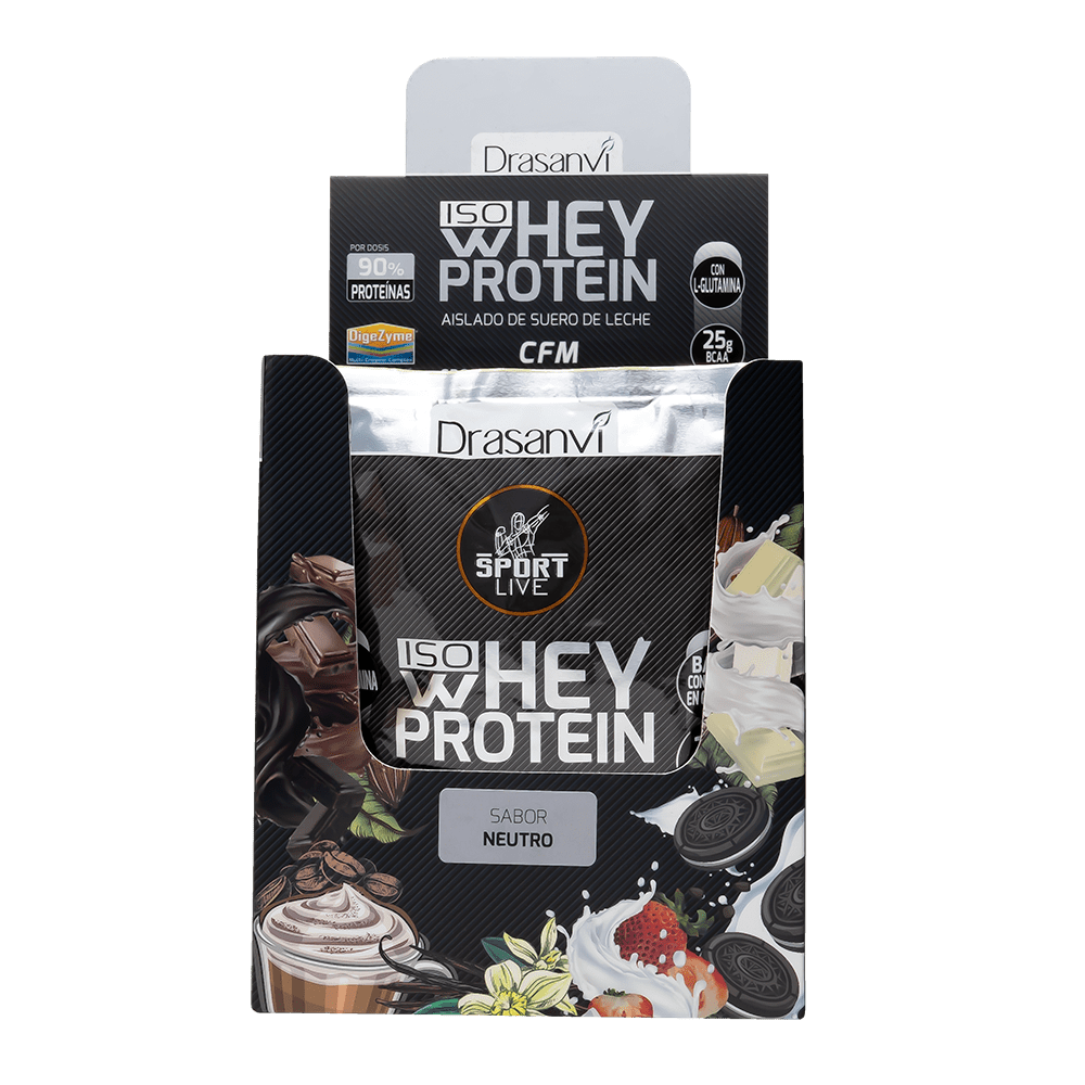 Monodosis Whey Protein Aislado Sabor Neutro 30 g Sport Live
