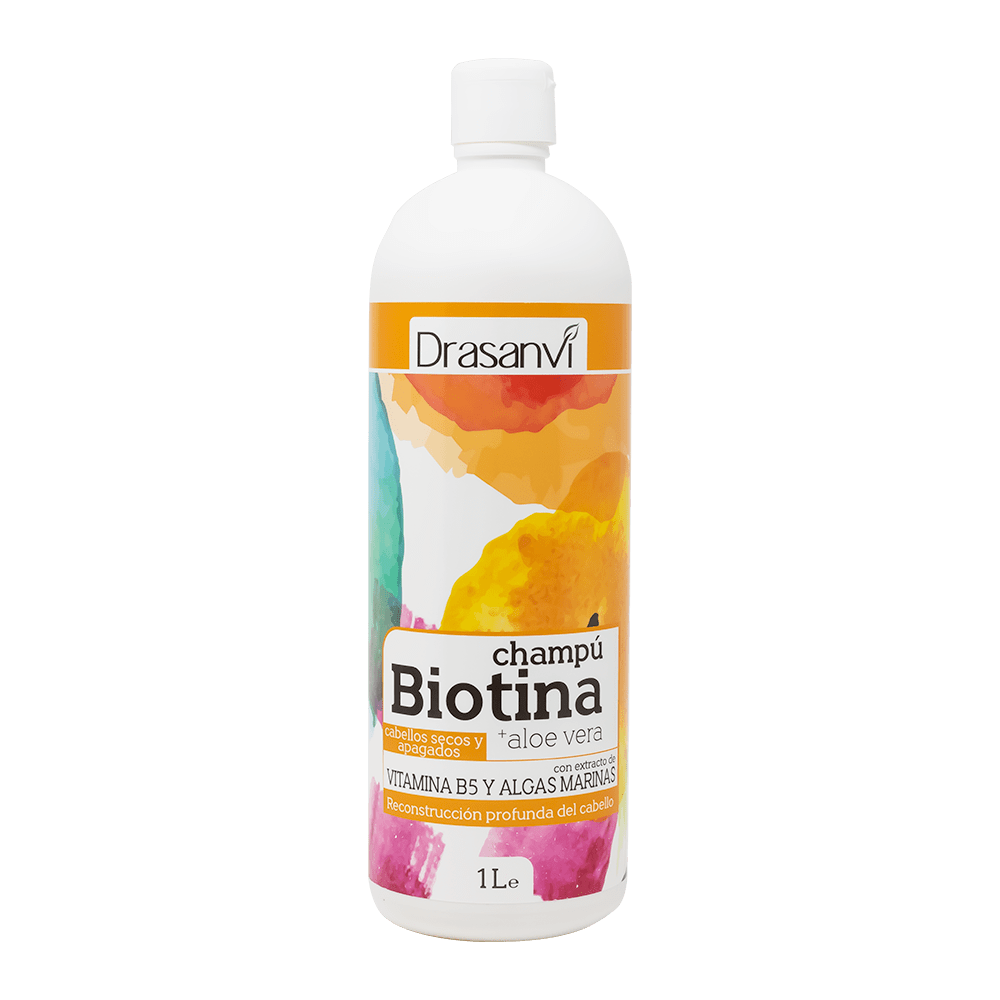 Champú Biotina y Aloe Vera Cabello Seco y Apagado 1 L Drasanvi